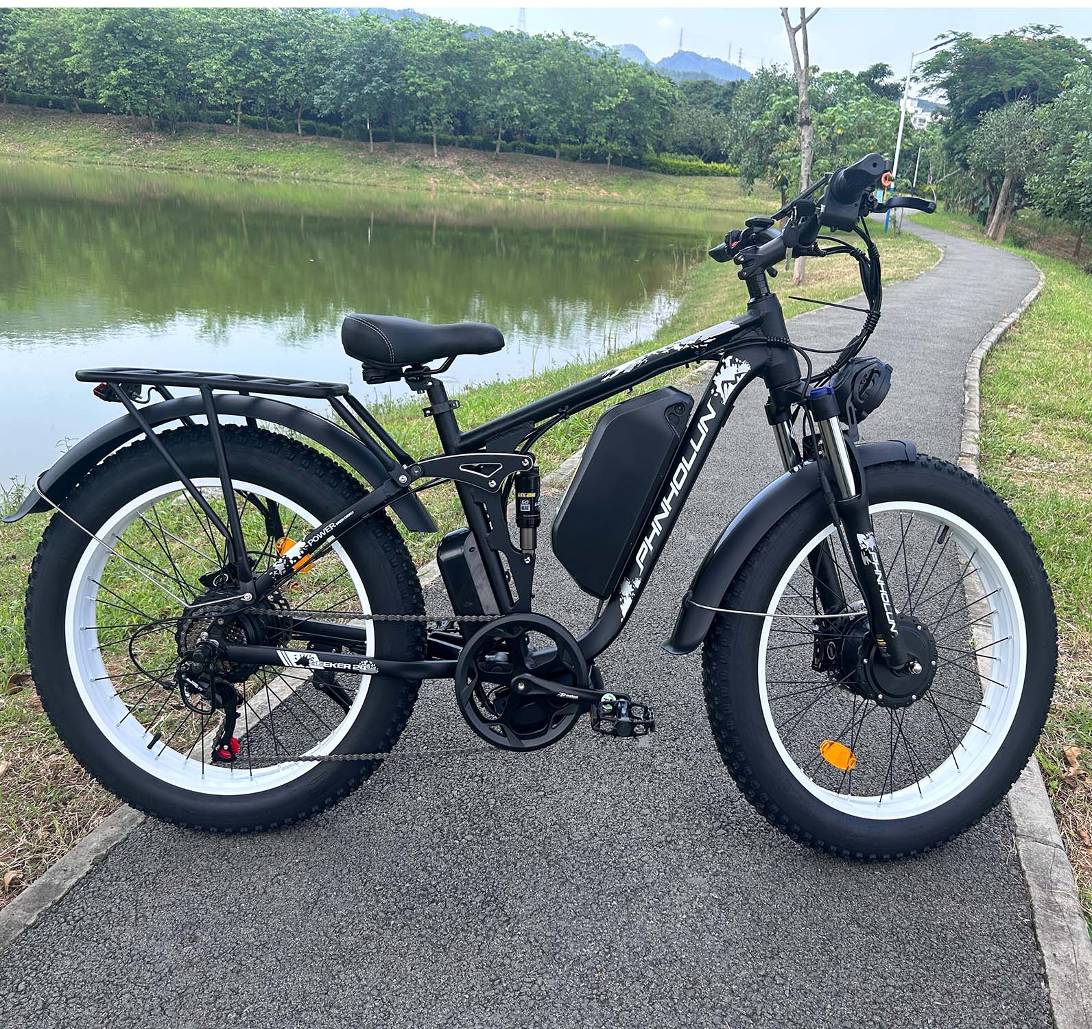 24 Dual Motor Ebike 2000W Electric Bike Fat Tire Mountain Electric Bicycle TUTTIO