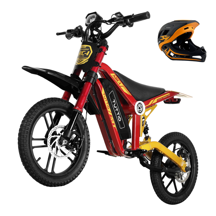 kids electric dirt bike with helmet