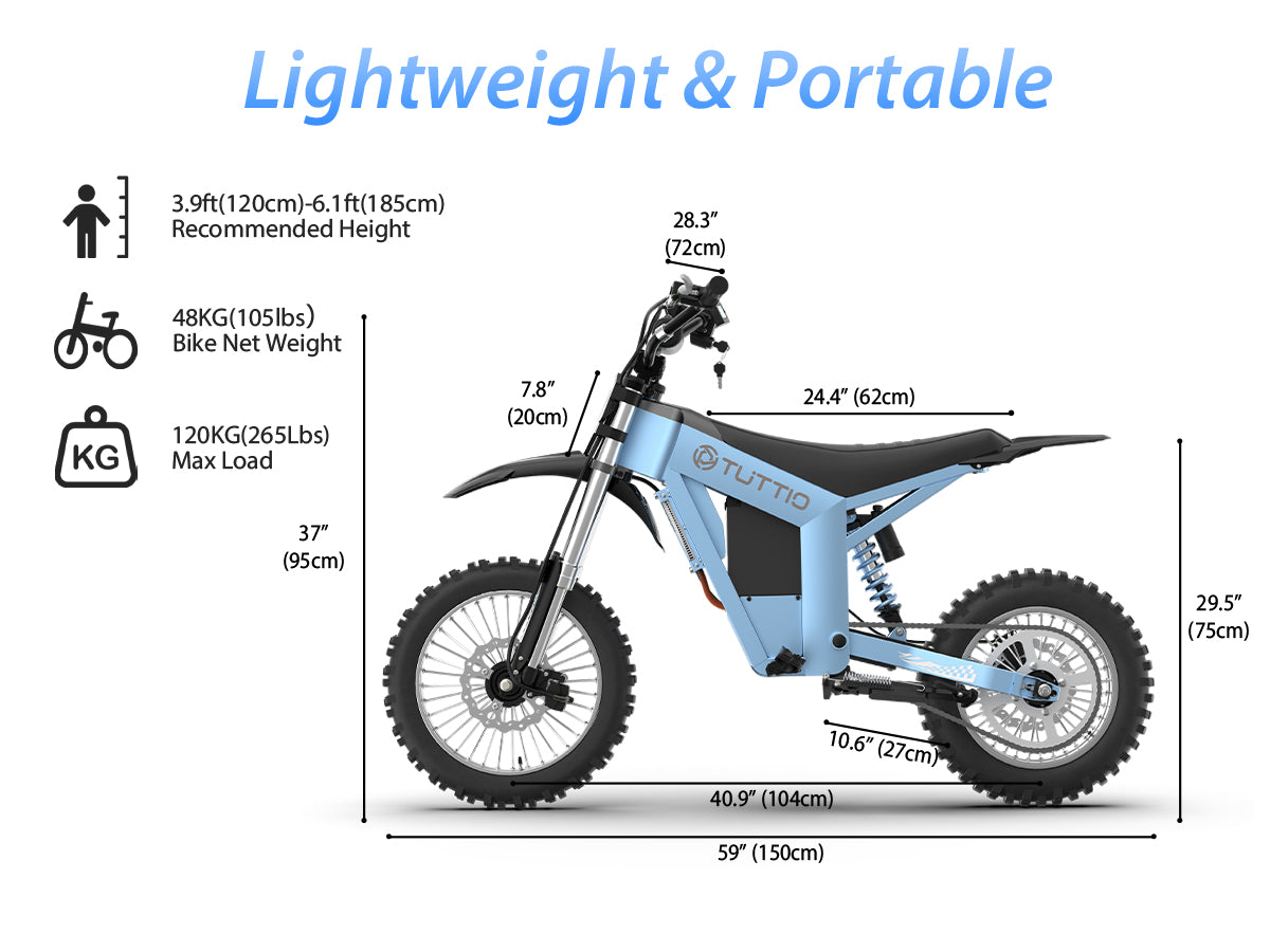 Soleil01 GB Pro electric dirt bike geometry and dimensions