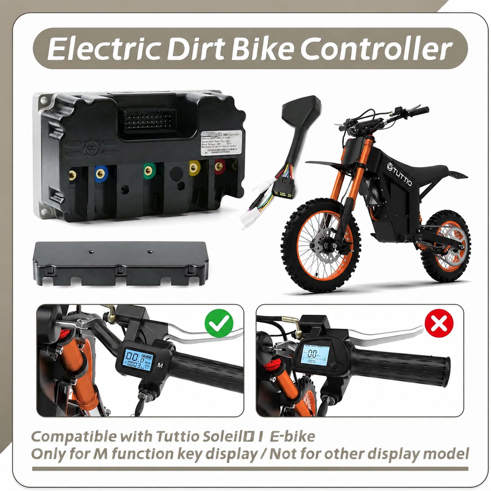 Tuttio Soleil01 Ebike Controller (be compatible with M button display)